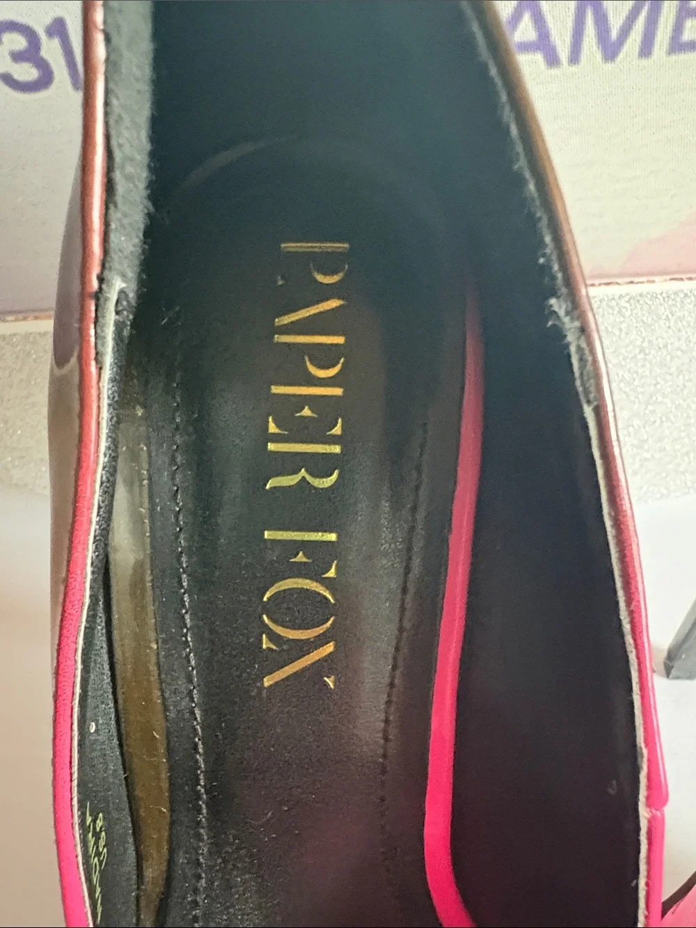 Paper Fox Hot Pink Patent Peep-Toe Platform Pumps